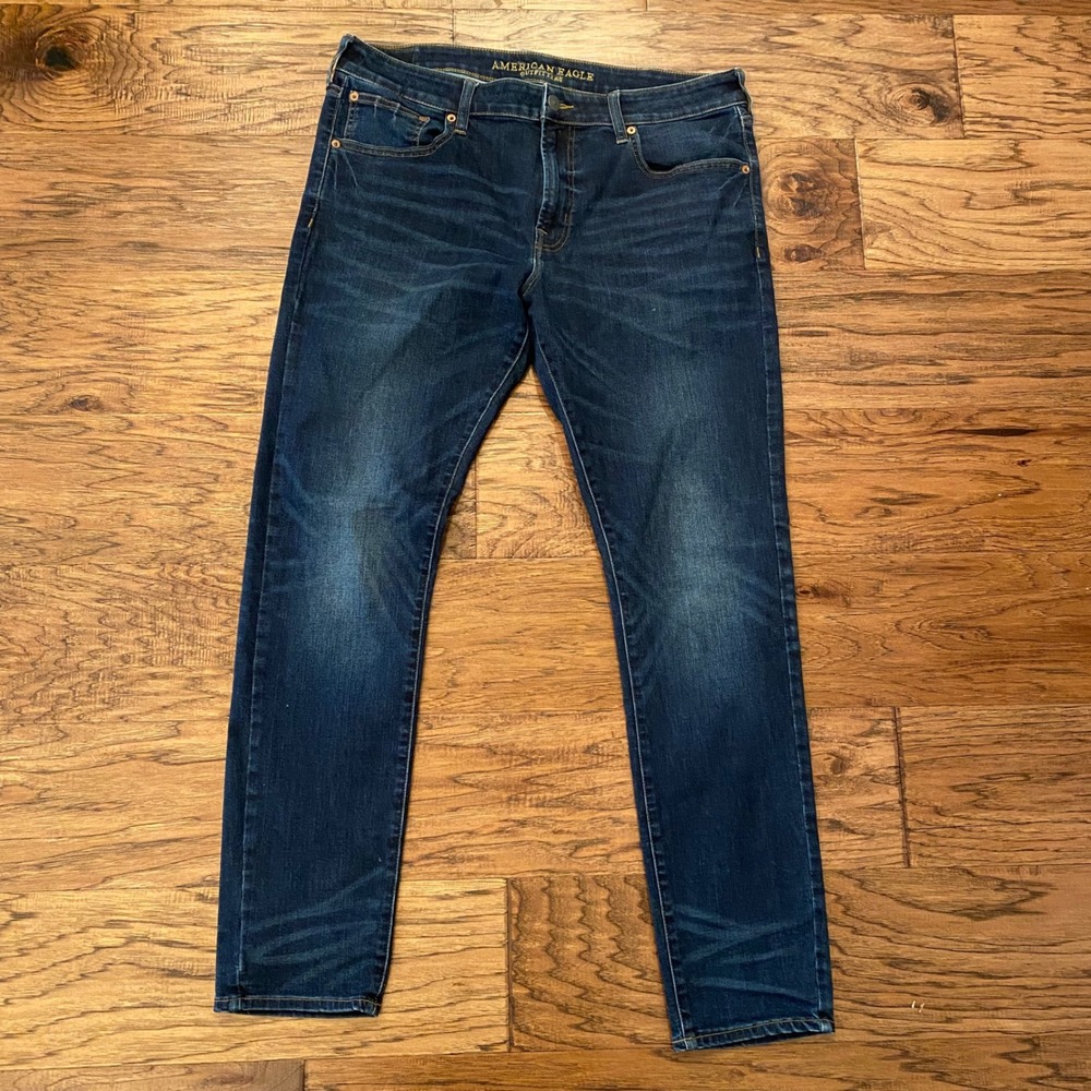 American Eagle Ne(x)t Level Flex Jeans Mens 38x32 Dark Wash Slim Straight Denim